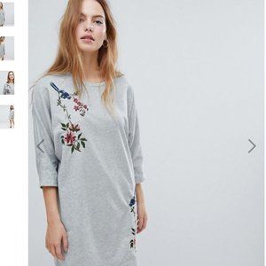 Embroidered Sweat Dress
